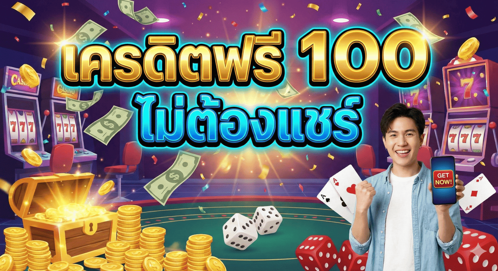 เครดิตฟรี 100 ไม่ต้องแชร์