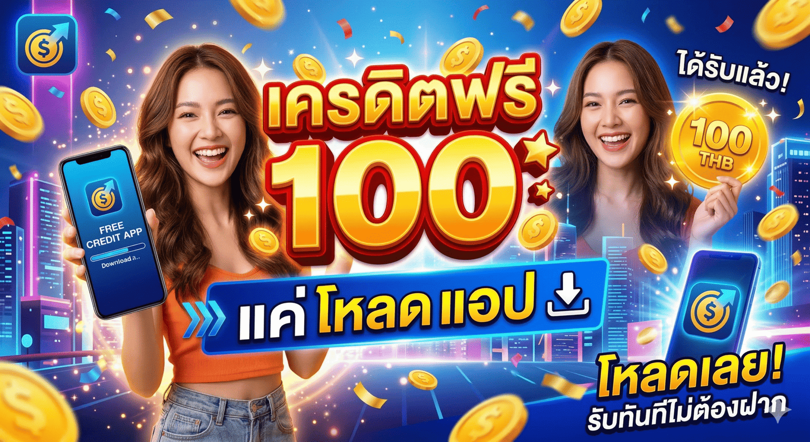เครดิตฟรี 100 แค่ โหลด แอ ป