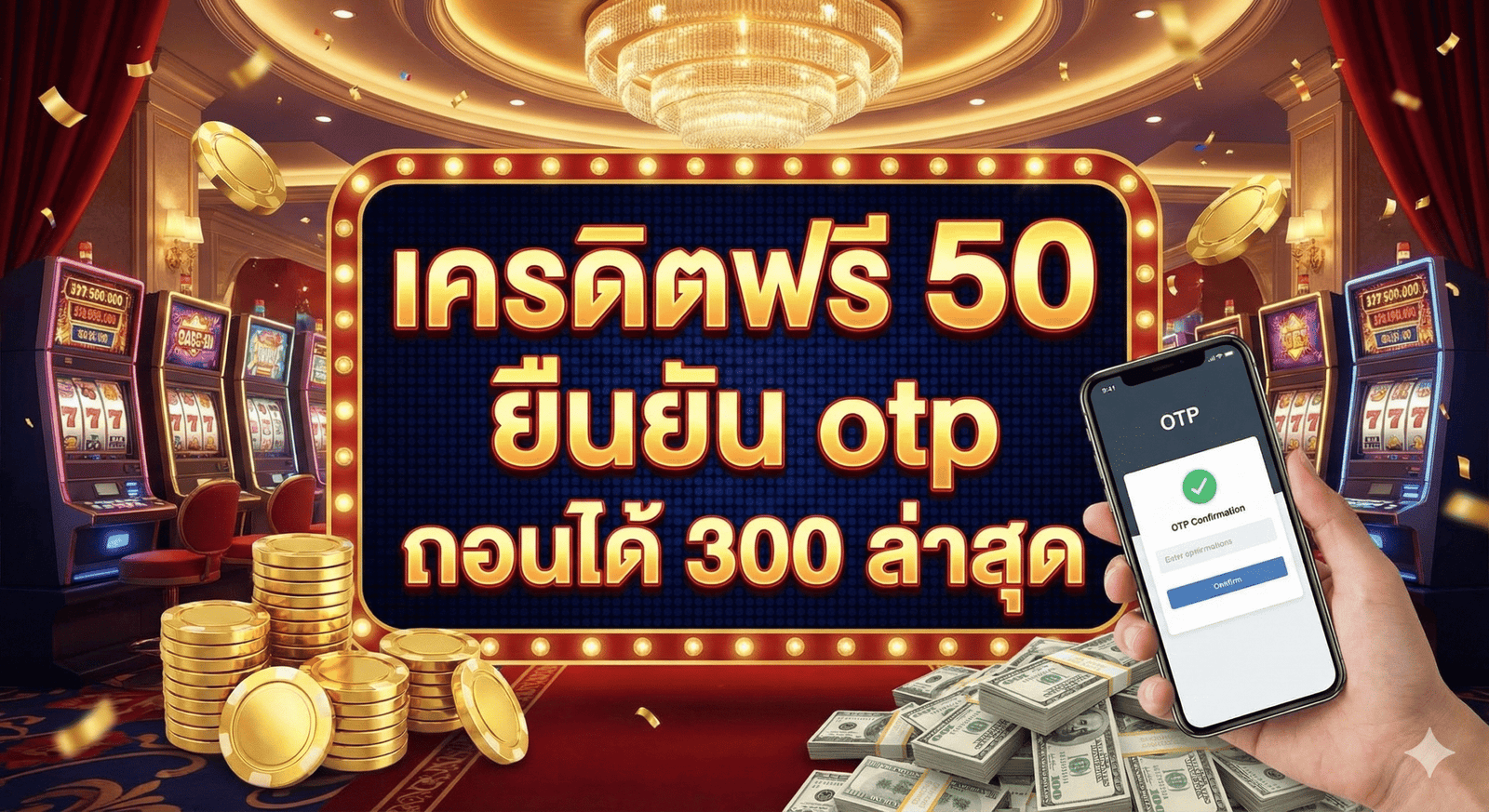เครดิตฟรี 50 ยืนยัน otp ถอนได้ 300 ล่าสุด