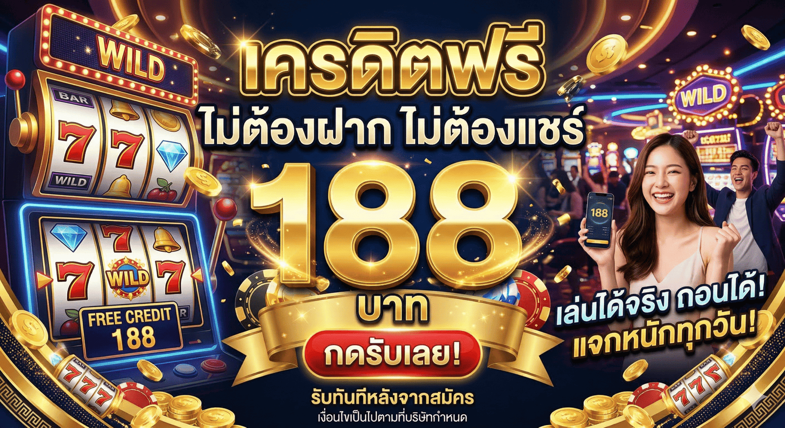 เครดิตฟรี ไม่ต้องฝากไม่ต้องแชร์ 188
