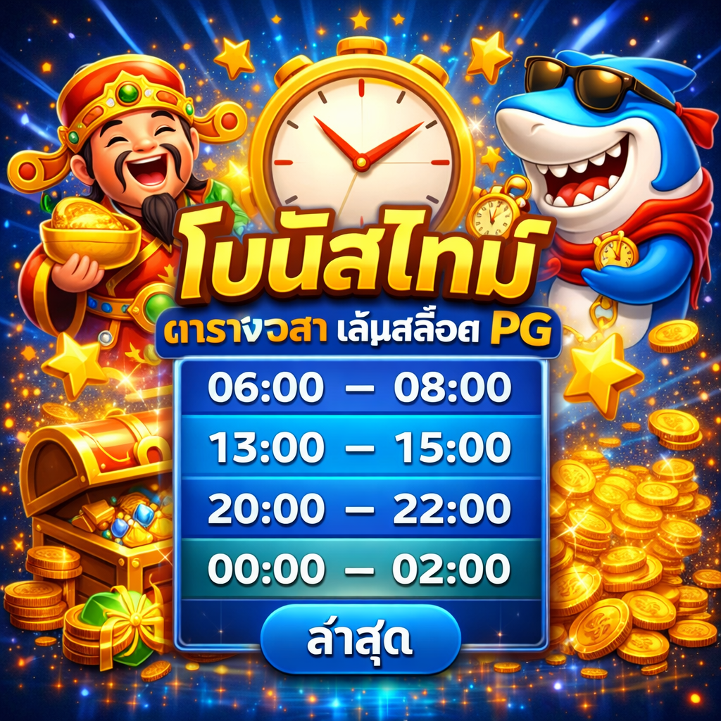โบนัส ไท ม์ ตาราง เวลา เล่น สล็อต pg ล่าสุด
