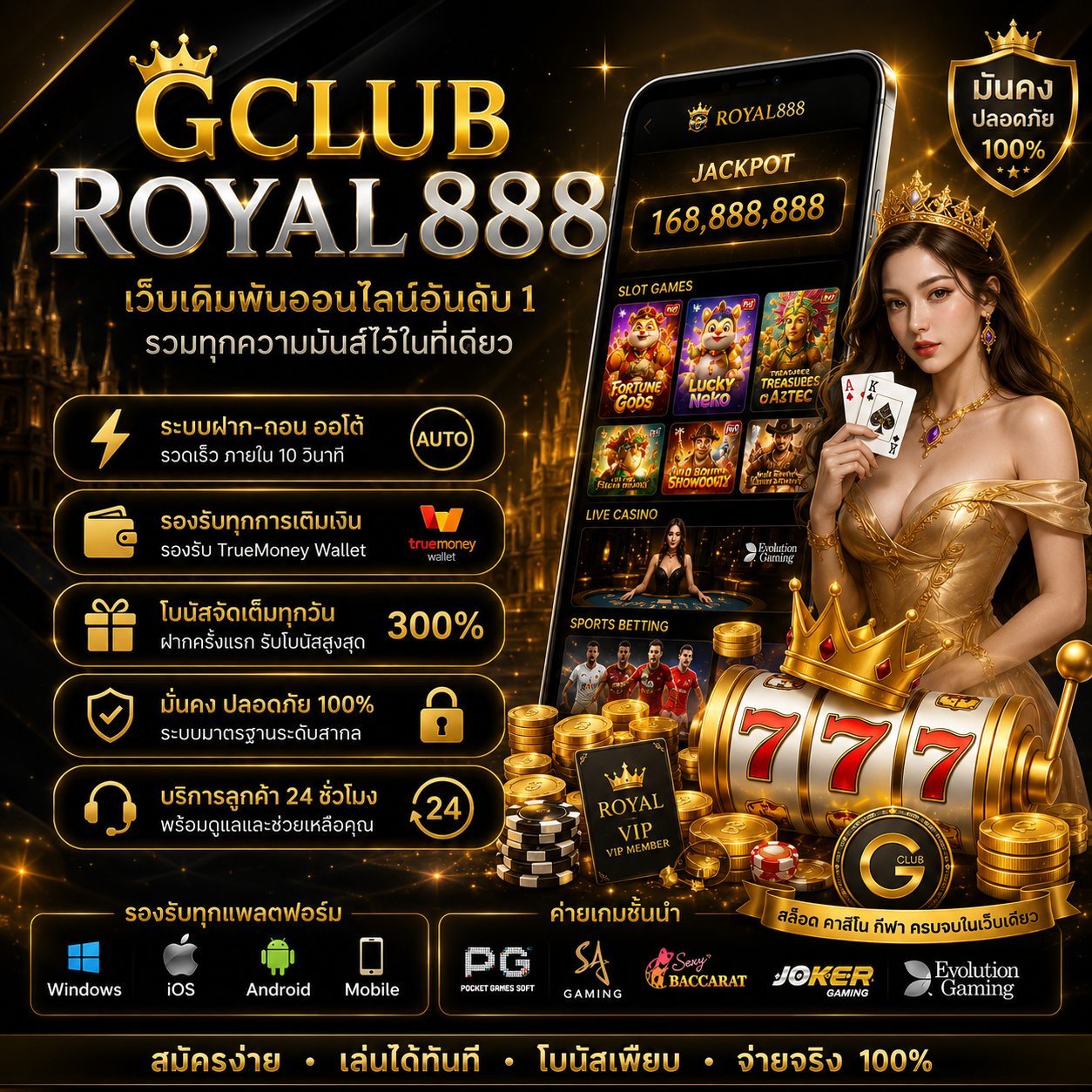 gclub royal888 ทำไมถึงเป็นเว็บเดิมพันออนไลน์ที่สายสล็อตเลือกเล่น