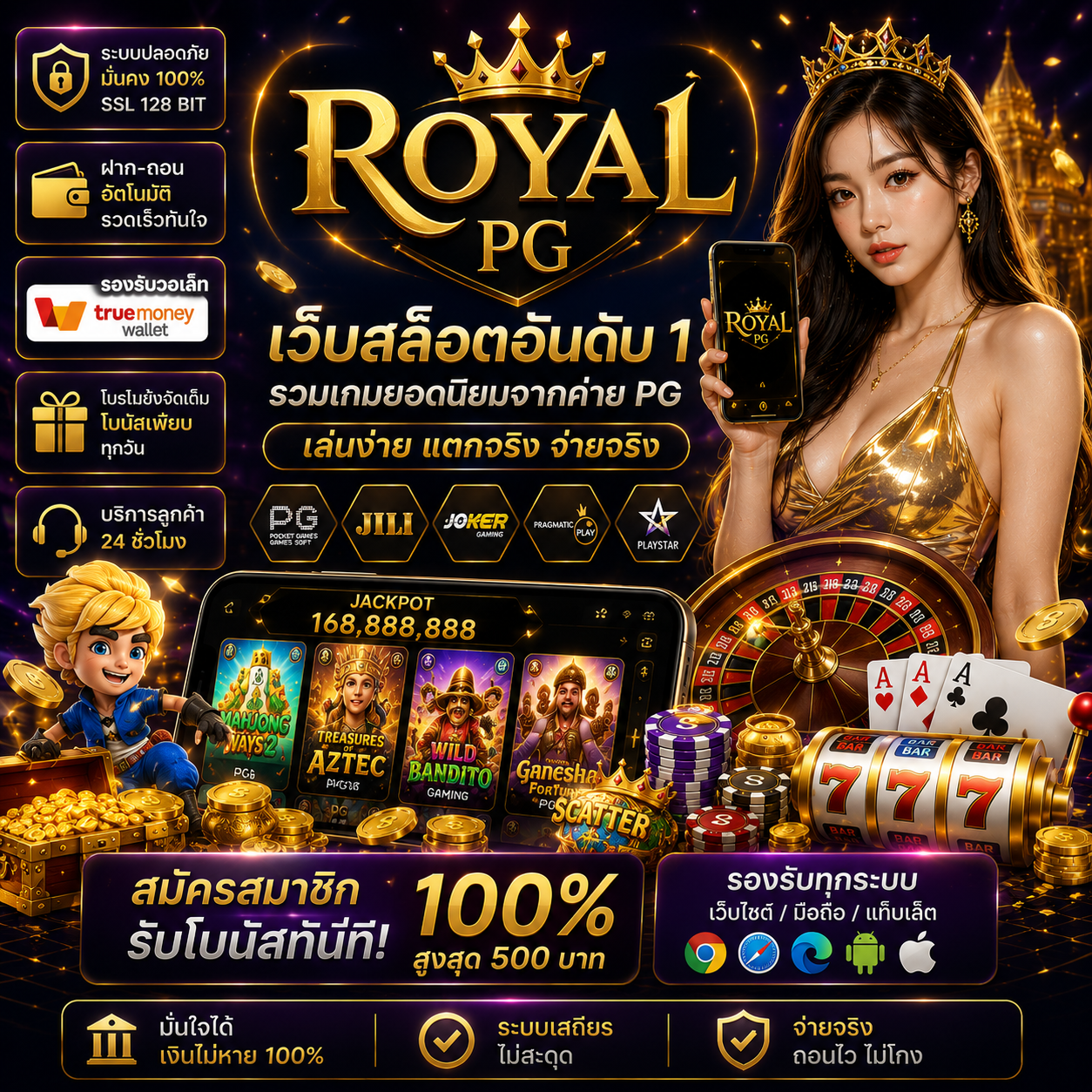 royal pg เกมสล็อตออนไลน์ยุคใหม่ ที่สายเดิมพันไม่ควรพลาด
