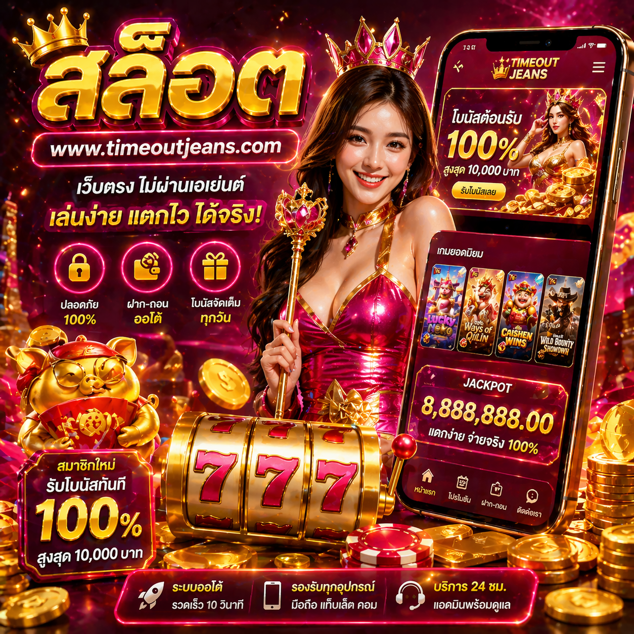 ปั่นสล็อต www.timeoutjeans.com เว็บสล็อตแตกไว เล่นง่าย