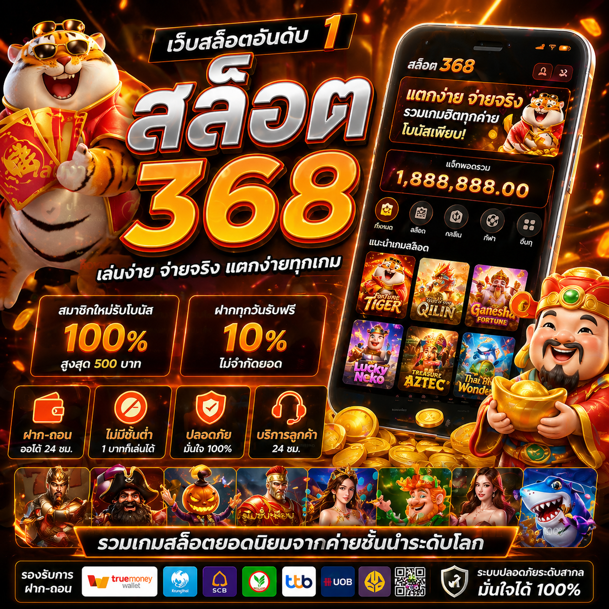 สล็อต 368 เว็บเกมสล็อตแตกง่าย เล่นสนุก ได้เงินจริง ครบจบในที่เดียว
