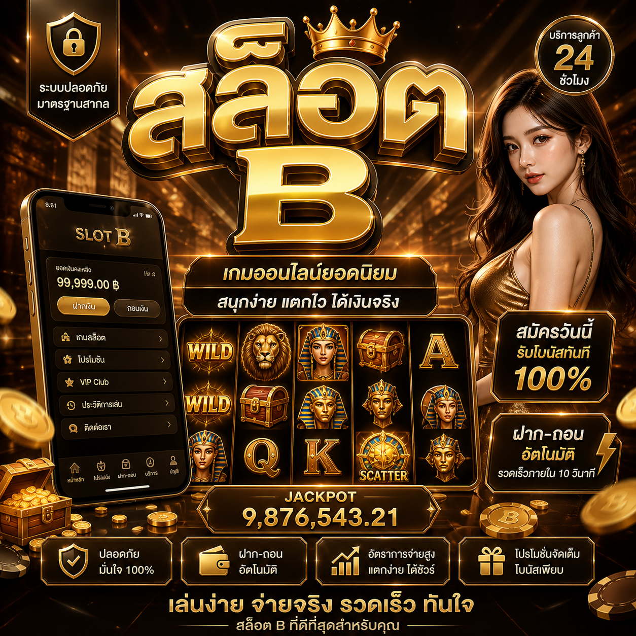 สล็อต b เกมออนไลน์สุดฮิต เล่นง่าย แตกไว