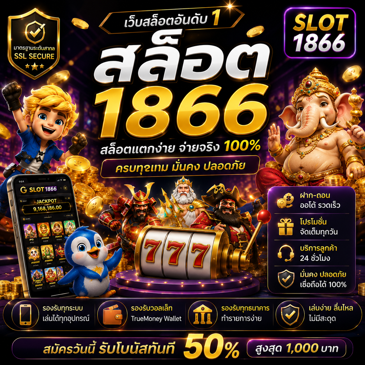 สล็อต1866 แตกง่าย โบนัสจัดเต็ม เล่นมันส์ได้ทุกวัน