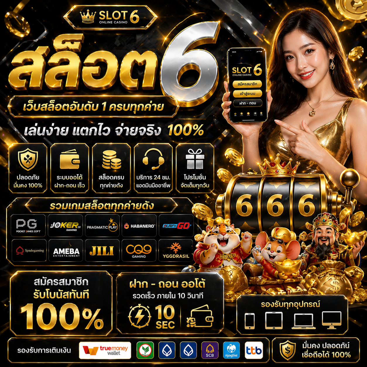 สล็อต6 เล่นง่าย แตกไว ครบทุกค่าย 2026