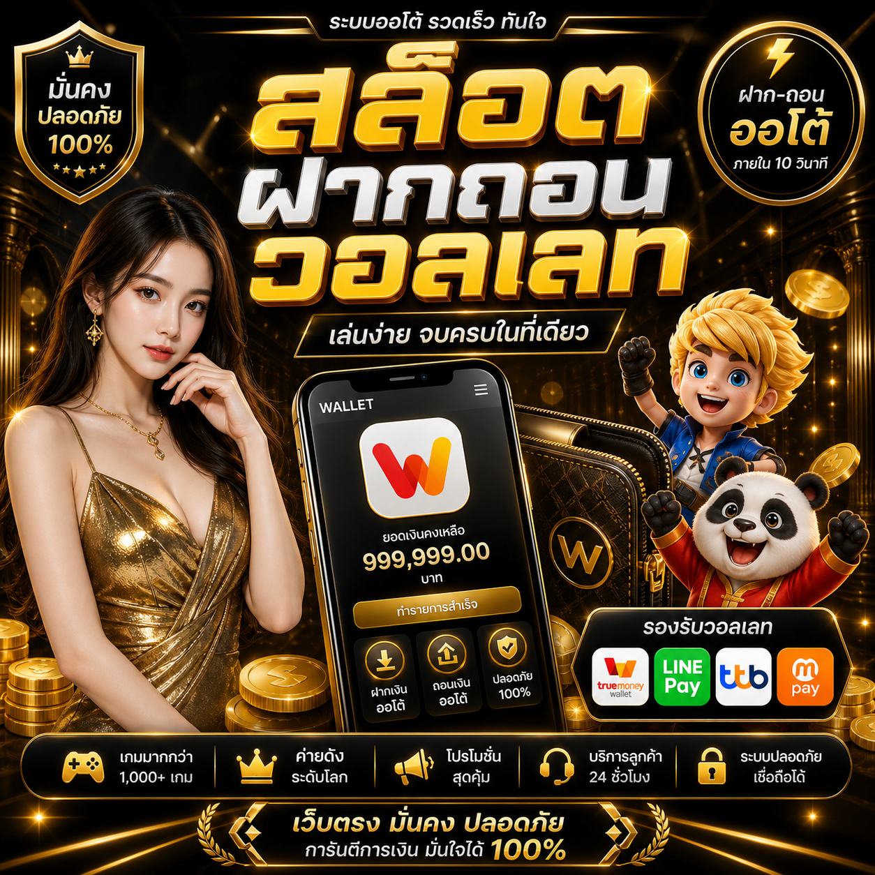 สล็อตฝากถอนวอลเลท ถอนเร็ว จบครบในมือถือเดียว