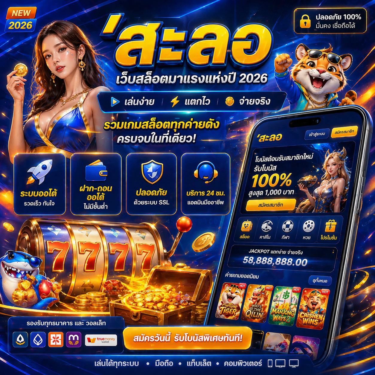 สะลอ เว็บเดิมพันออนไลน์มาแรง เล่นง่าย แตกไว รองรับทุกระบบ