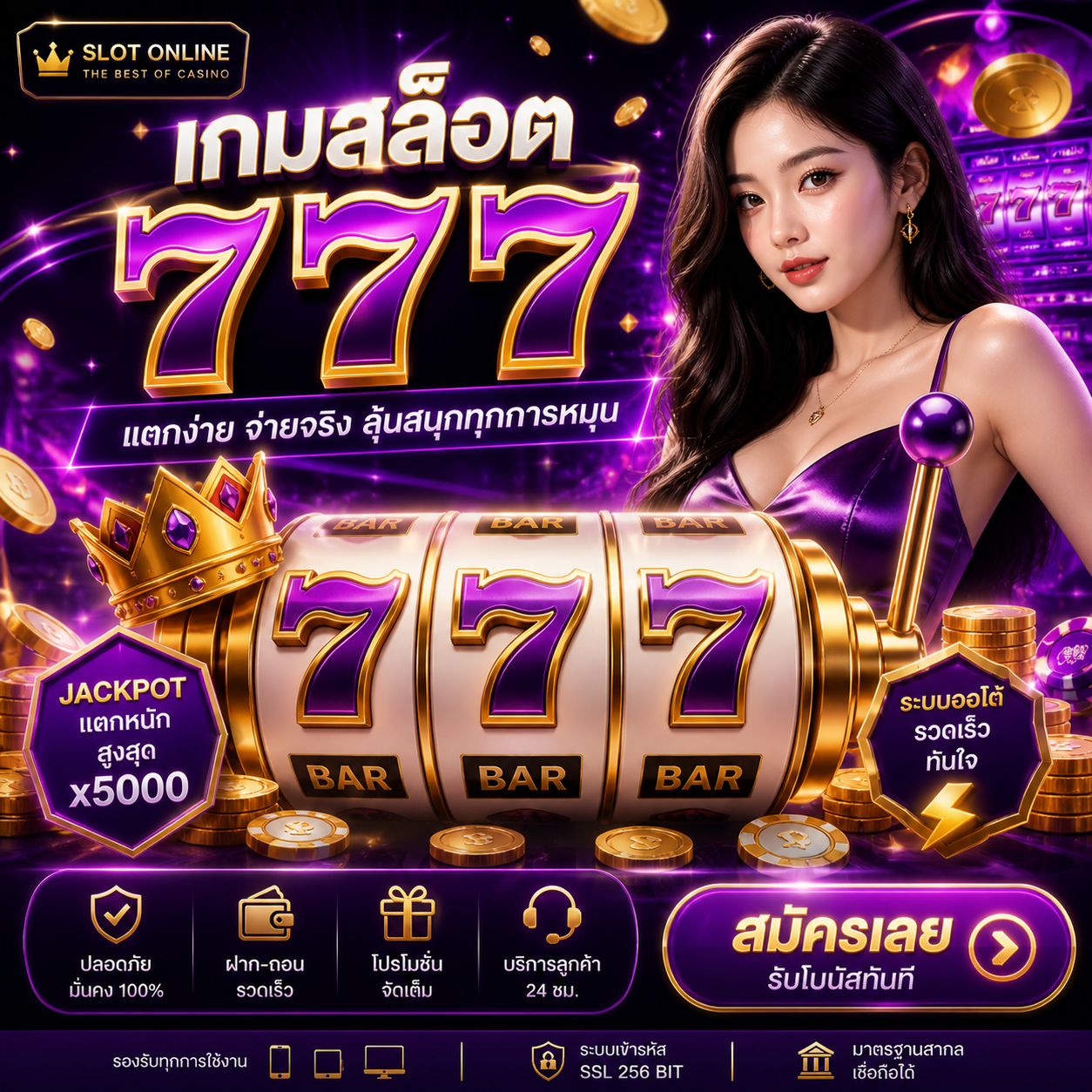 เกมสล็อต777 สัญลักษณ์แห่งโชคลาภ ที่สายสล็อตห้ามพลาด!